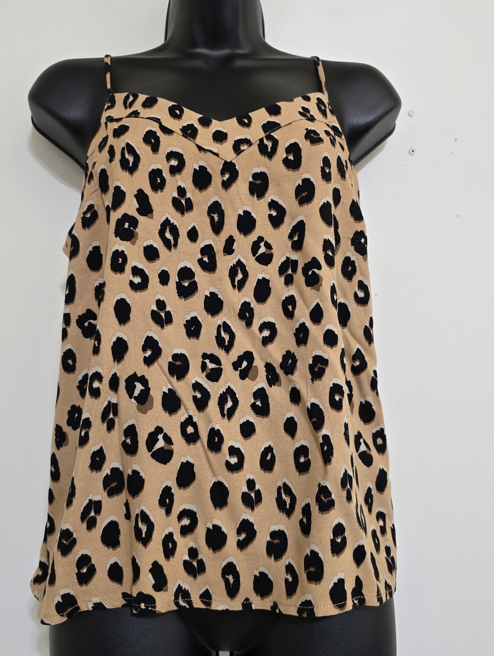 A‎ NEW DAY size Small Leopard Print Cami Tank Tan Black - Picture 4 of 8